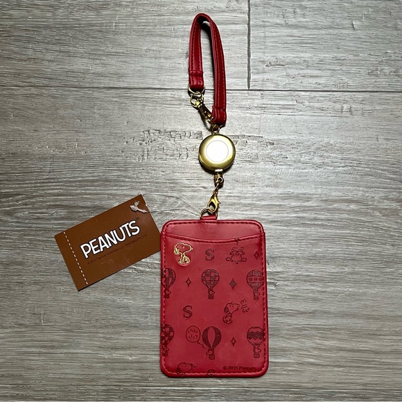 Peanuts | Accessories | Peanuts Snoopy Red Faux Leather Id Card Holder ...